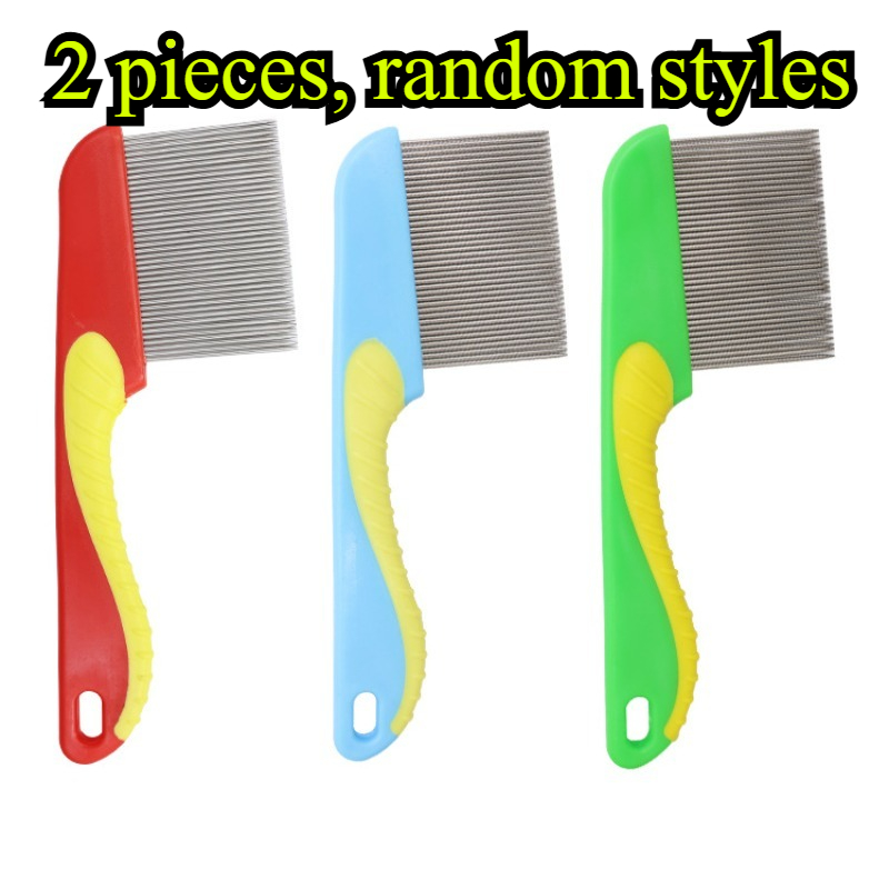 2pcs random style flea comb dogs and cats removal pet fine tooth comb lice remover knot tying grooming sea horse comb