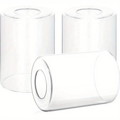 3 pack clear glass lamp shade replacement 5 5 height 3 5 diameter 1 65 cylinder glass pendant light shades only high for chandelier shades wall sconces floor lamps