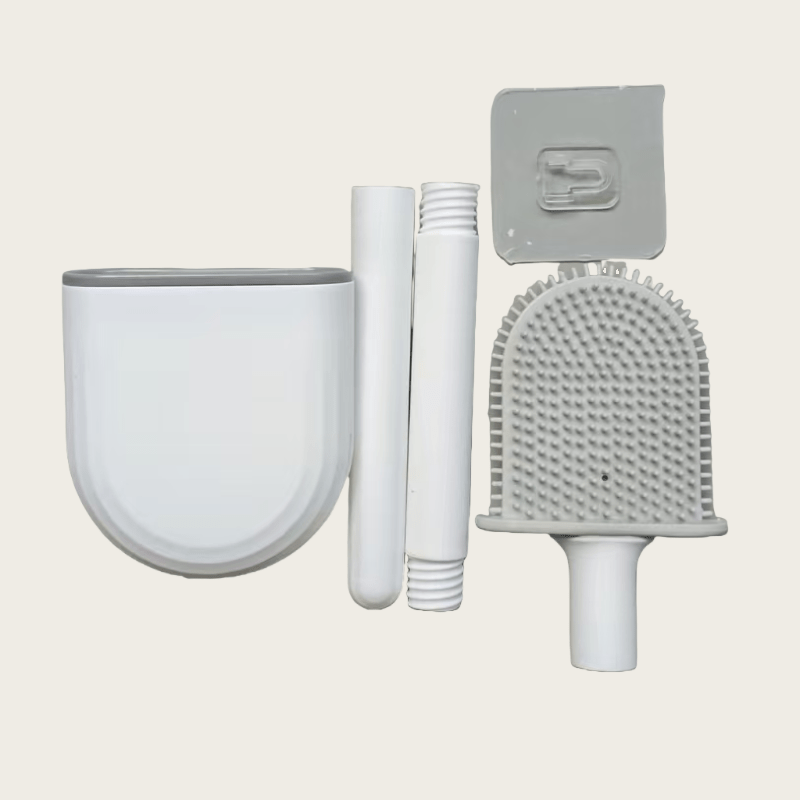 E-shop RV WC Bürsten- und Halterungsset - Elastischer WC-Bürstenkopf mit Silikonborsten, ohne Stanzen, RV WC Bürste, geeignet für RV WC Teile,