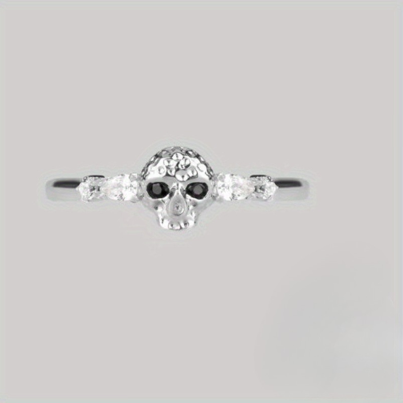 TEMU A Easy And Stylish Classic Skull Ring For Women, Suitable For Brides, Weddings, Daily Parties, Festive Occasions, And As A Birthday Gift In