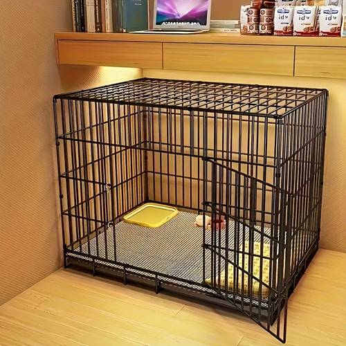 dog crate with tray foldable and suitable for medium to small dogs rabbits and and outdoor use