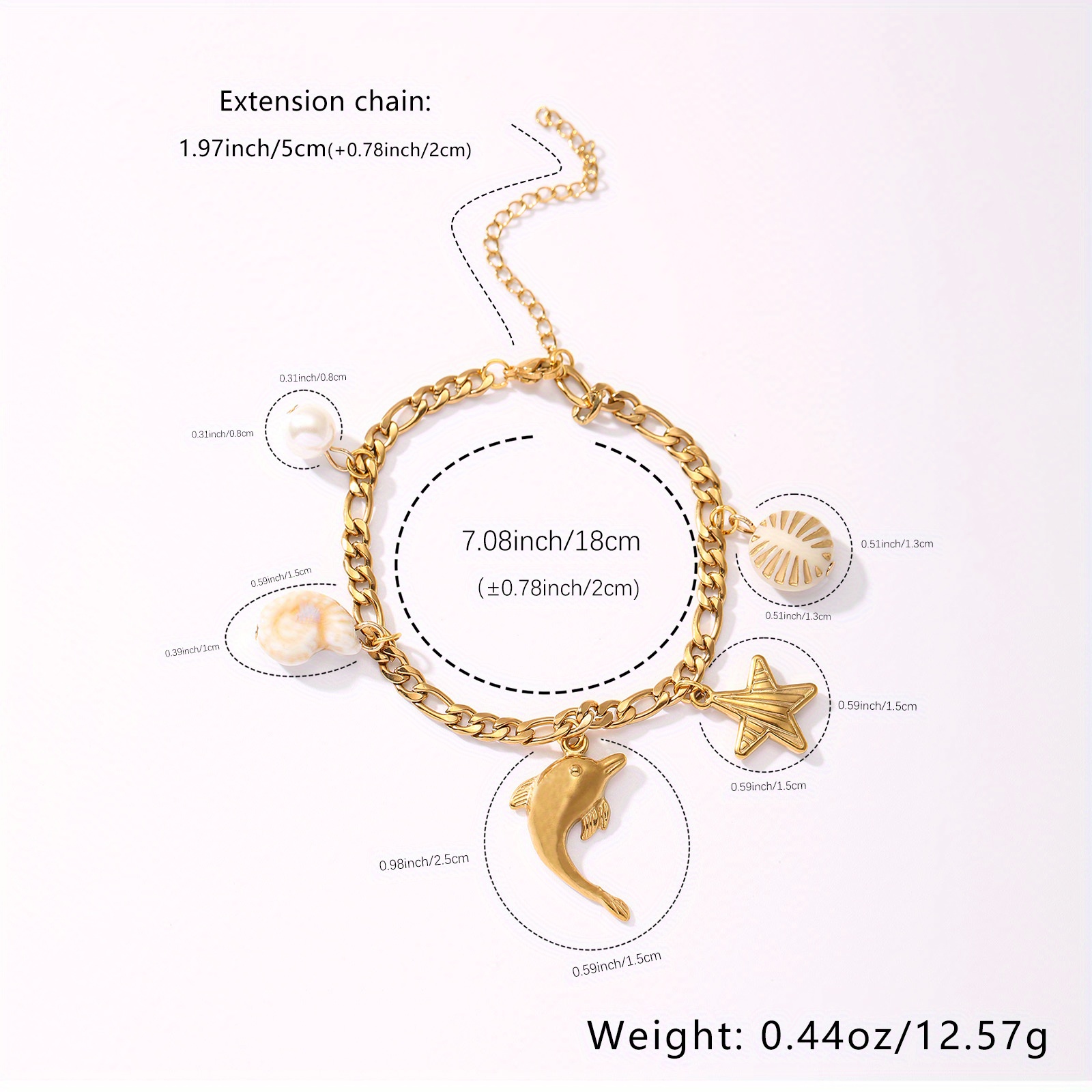 Women's Dolphin Star Shape Stainless Steel Anklet, Daily Wear
