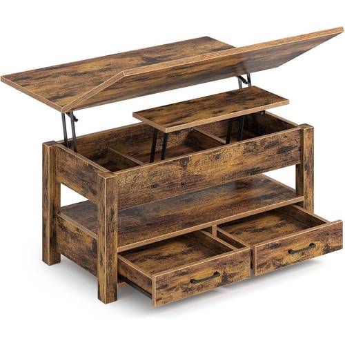 lift top coffee table versatile convertible table with storage drawers and concealed space into dining table for living room or home office