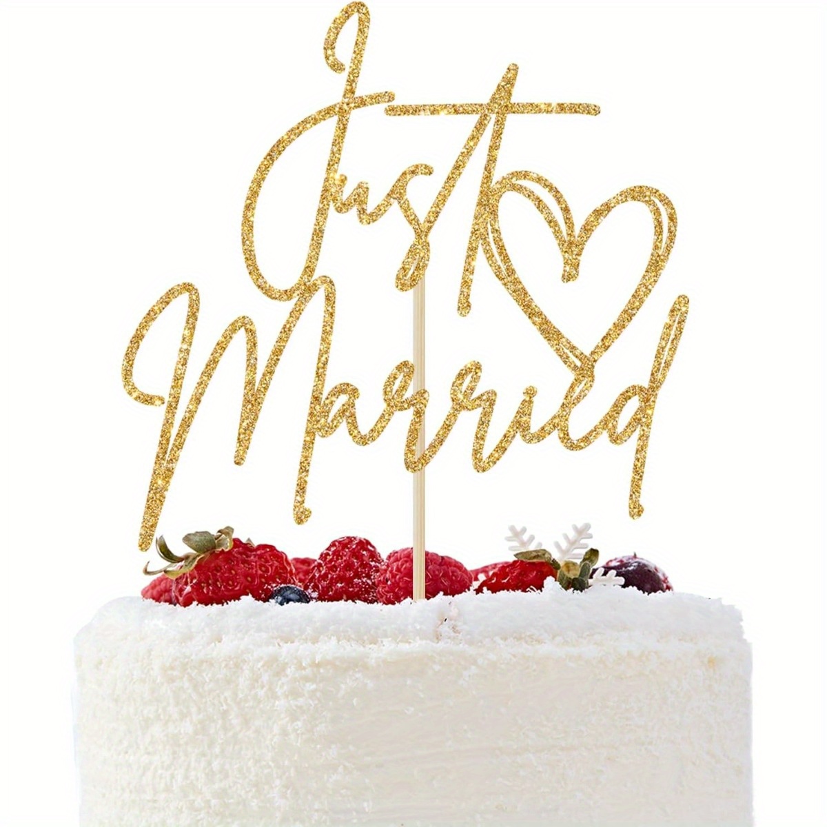 1pc Just Married Cake Topper, Wedding Cake Decor, Just Engaged, Bride To Be, Bridal Shower Wedding Engagement Bachelorette Party Decorations