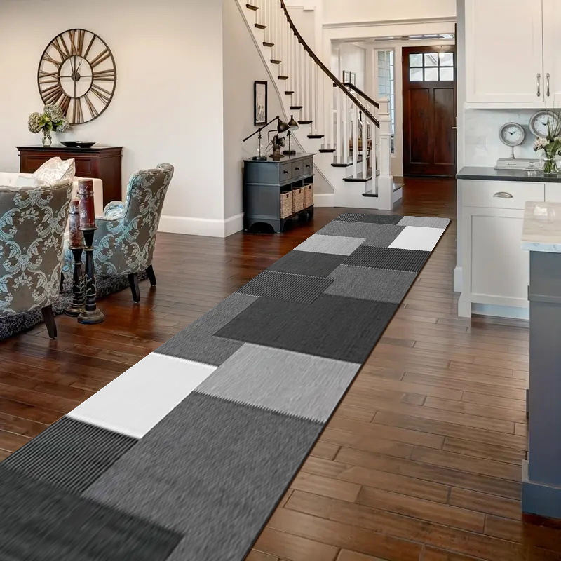 TEMU 1pc Thick 1.1cm Kitchen Floor Mat, Easy Gray-white Pattern Printed Floor Mat Thickened And Wear-resistant Suitable For Room Porch Balcony And