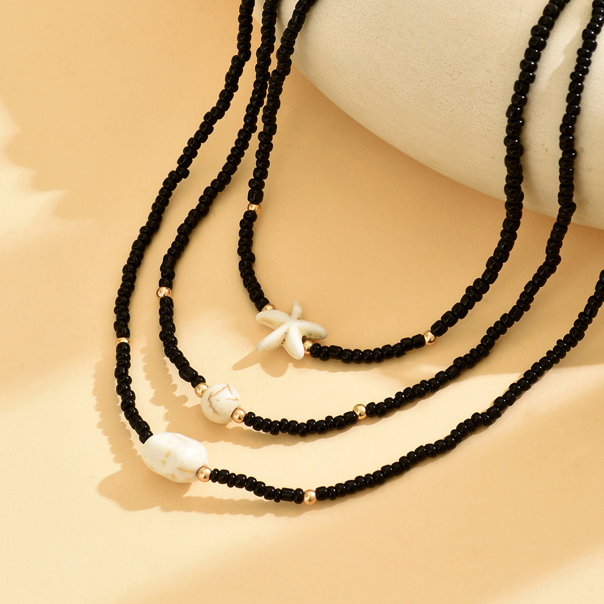 Boho Turquoise Starfish Choker Necklace Set