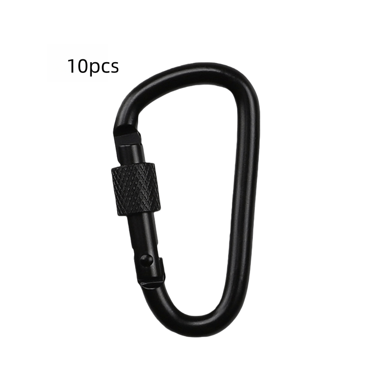 TEMU 10 moschettoni in di alluminio resistente - Regolabili, clip di in metallo durevoli con anelli portachiavi, adatti per lo stoccaggio in garage,