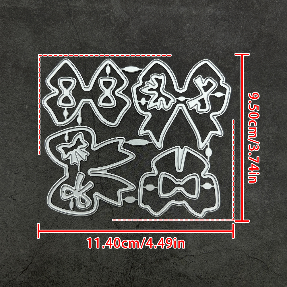 TEMU 1pc Bow-shaped Metal Cutting Dies For Cards, Ideal For Scrapbooking, Card Crafting, Decorative Embossing, Photo Albums, And Bowtie Stencil