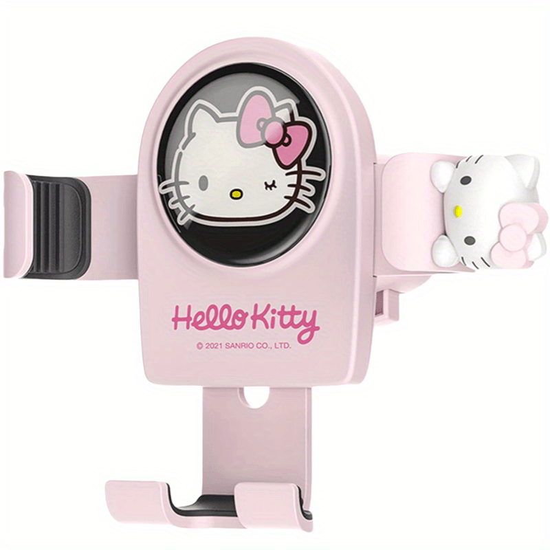 TEMU Adorable Feline Car Mount In Pink, Mobile Phone Holder For Vehicles, Additions For Ladies And Girls, Clip-on Holder, Works With All And Devices