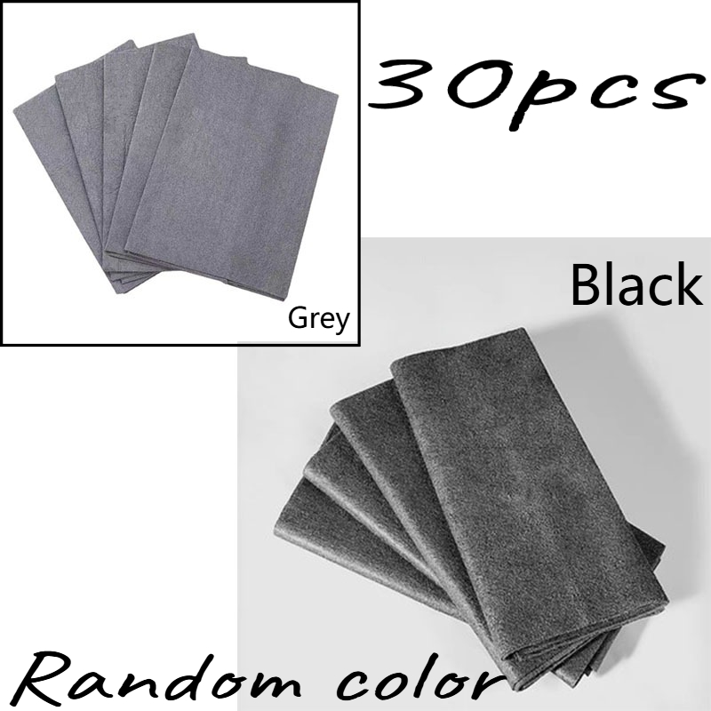 TEMU 30pcs Random Color Cleaning Cloth - Thickened Polyester Fiber, Residue-free, Reusable Microfiber Wiping Cloth For Windows, Mirrors, Cars,