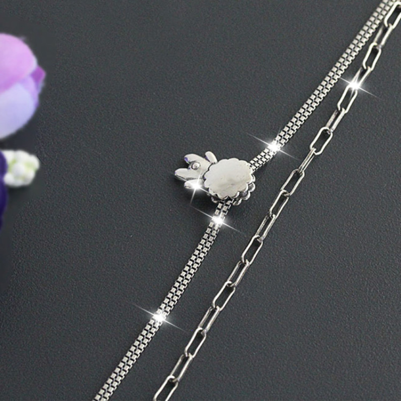 Women's Retro Individual Little Lion Design Double Layer Bracelet