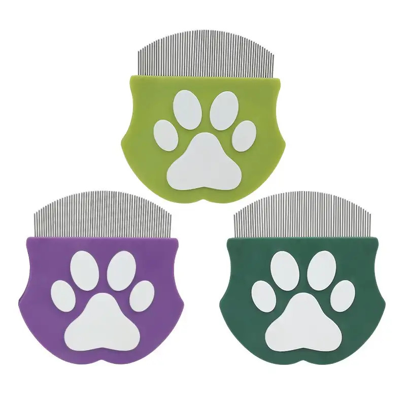   comb for dogs and cats designed for facial hair removal and flea control