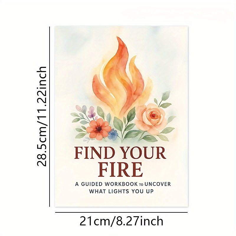 TEMU 1pc : Heart-lighting Self-help Growth Guide Book - Floral Reflection Prompts, Goal-setting Worksheets & Reflection Pages For Personal