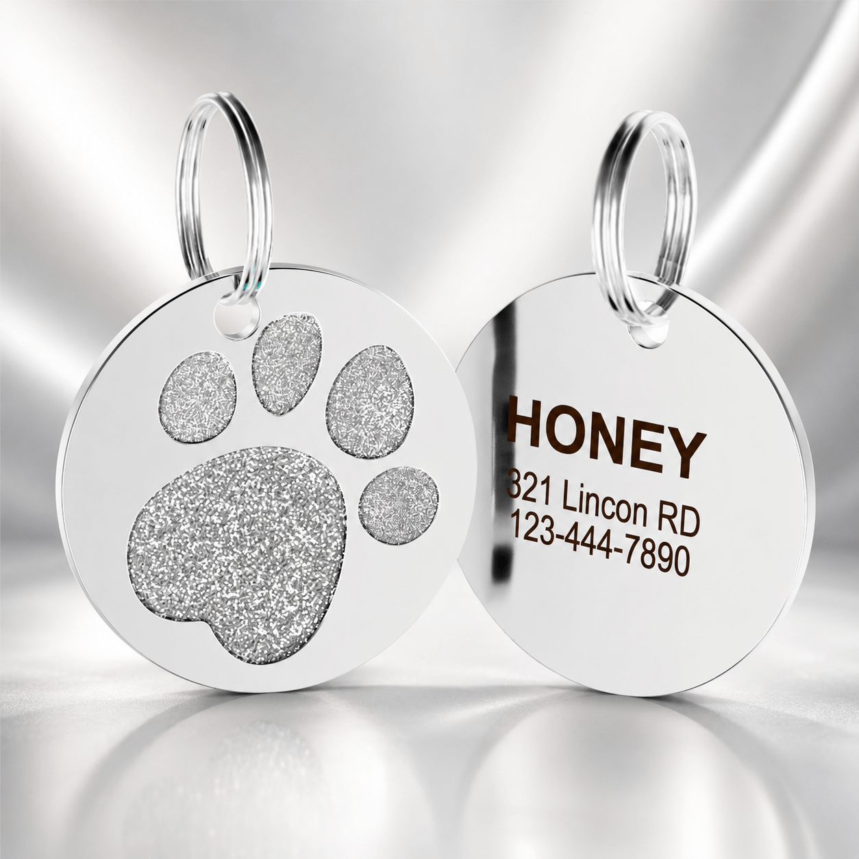 Personalized Double-Sided Pet ID Tag with Custom Name and Phone Number