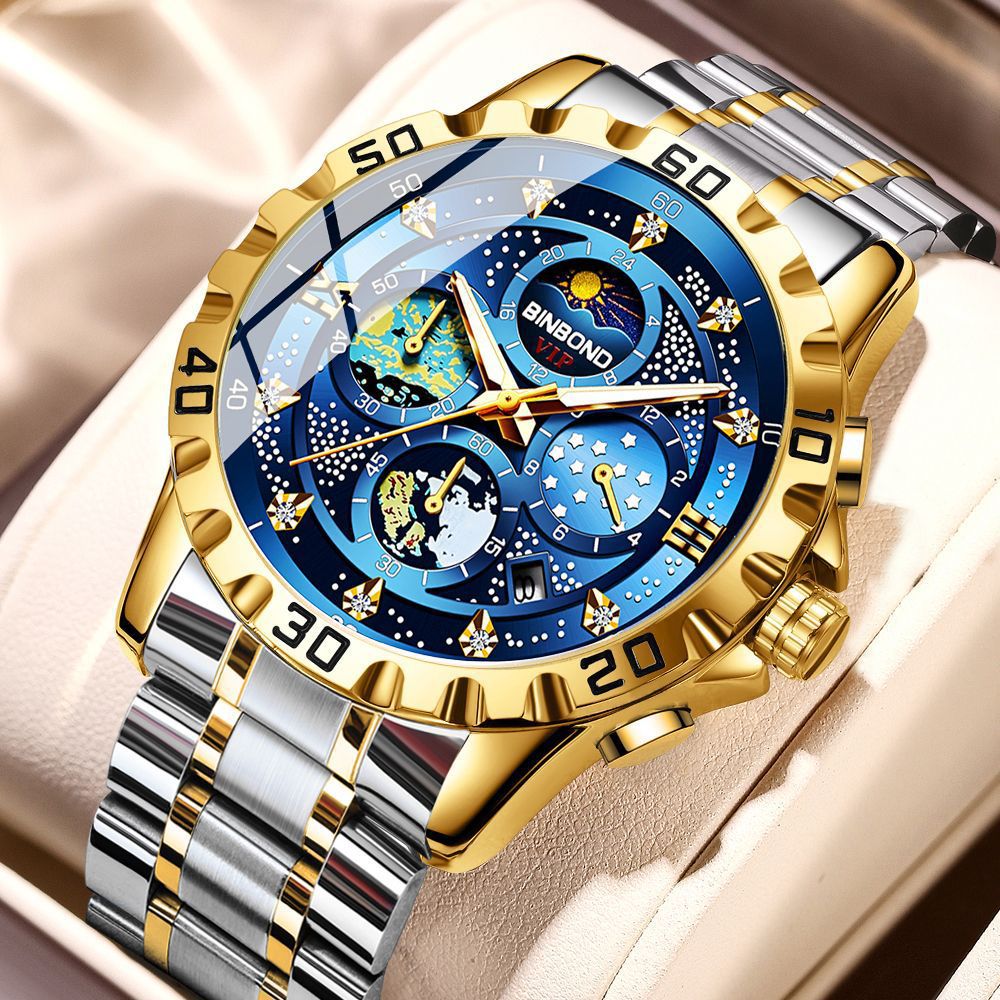 TEMU Men's Starry Sky Van Gogh, Watch Watch Waterproof Small Three-pin Watch Men's, New, Without Battery