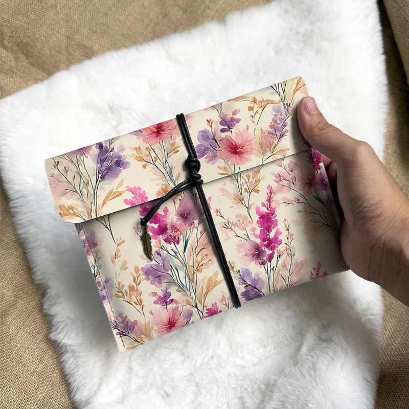 TEMU And Branches In Watercolor Protective Case For E-book Tablets, A Stylish And Portable Storage Bag For Products, - Suitable For 6-7 Inch