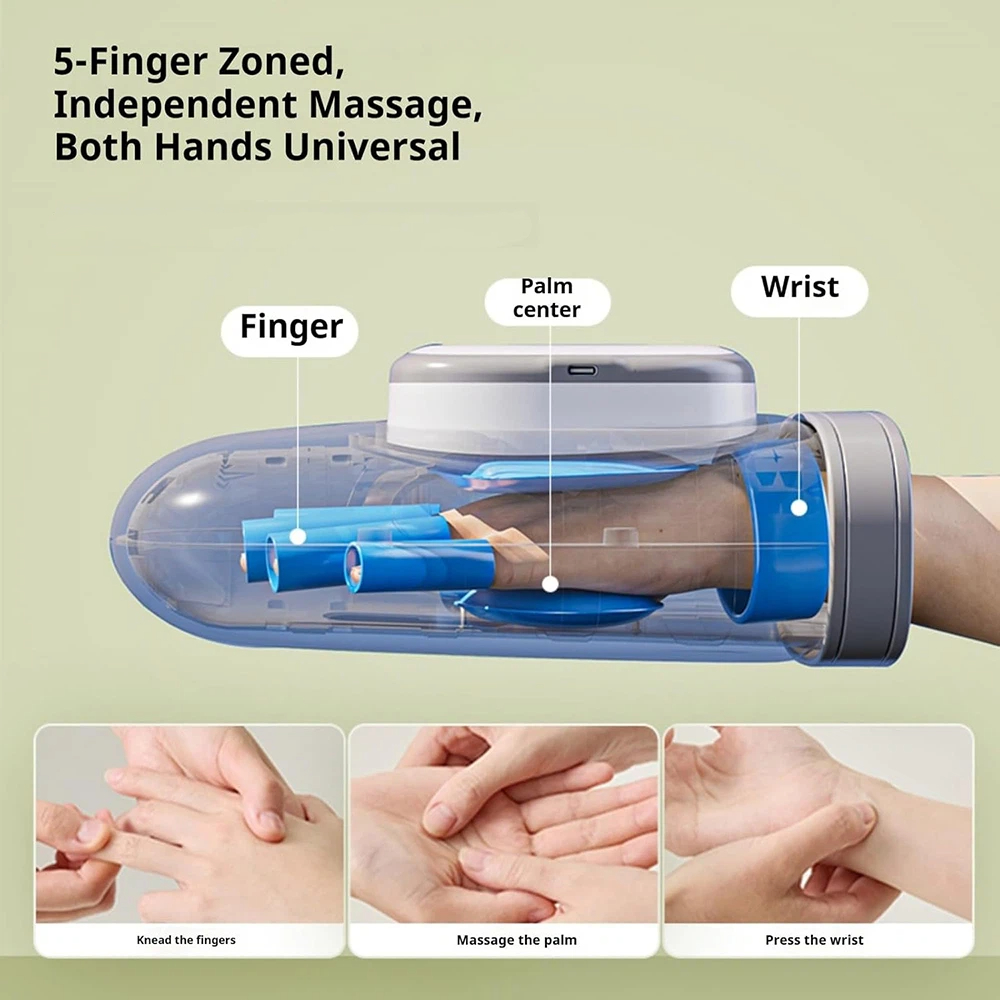 Hand Massager with Heat, Cordless Rechargeable Air Compression Hand Massage Glove, Full Finger & Palm Massage, 15-Minute Auto Shut-Off, Relaxing Gift for Men And Women - Image 8