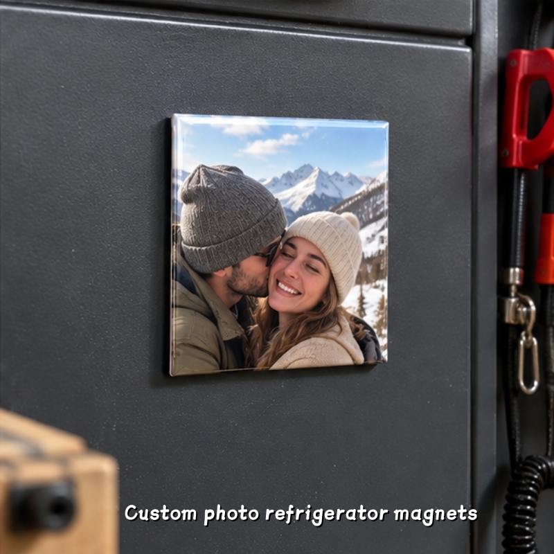 TEMU Imán de refrigerador cuadrado personalizado de 1 pieza con foto de 5 cm/1.97", regalo. tu nevera con tu propia foto para crear único para el