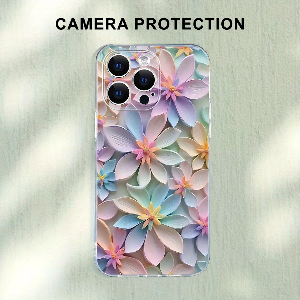 TEMU Phone Case - Stylish And Trendy Personalized Beautiful Floral 2d Pattern High- Protective Phone Case For Iphone 7/8/x/xs/xr/11/12/13/14/15/16