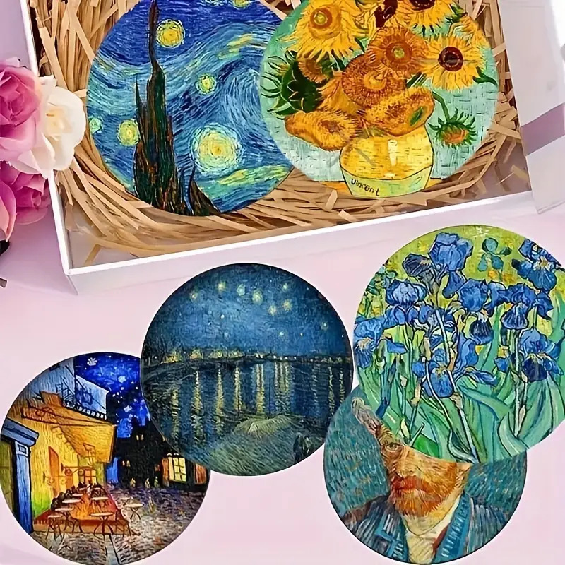TEMU 6pcs Set Wooden Table Mats And Coasters, Drink Coasters, Non-slip Placemats, Suitable For Adult Gifting