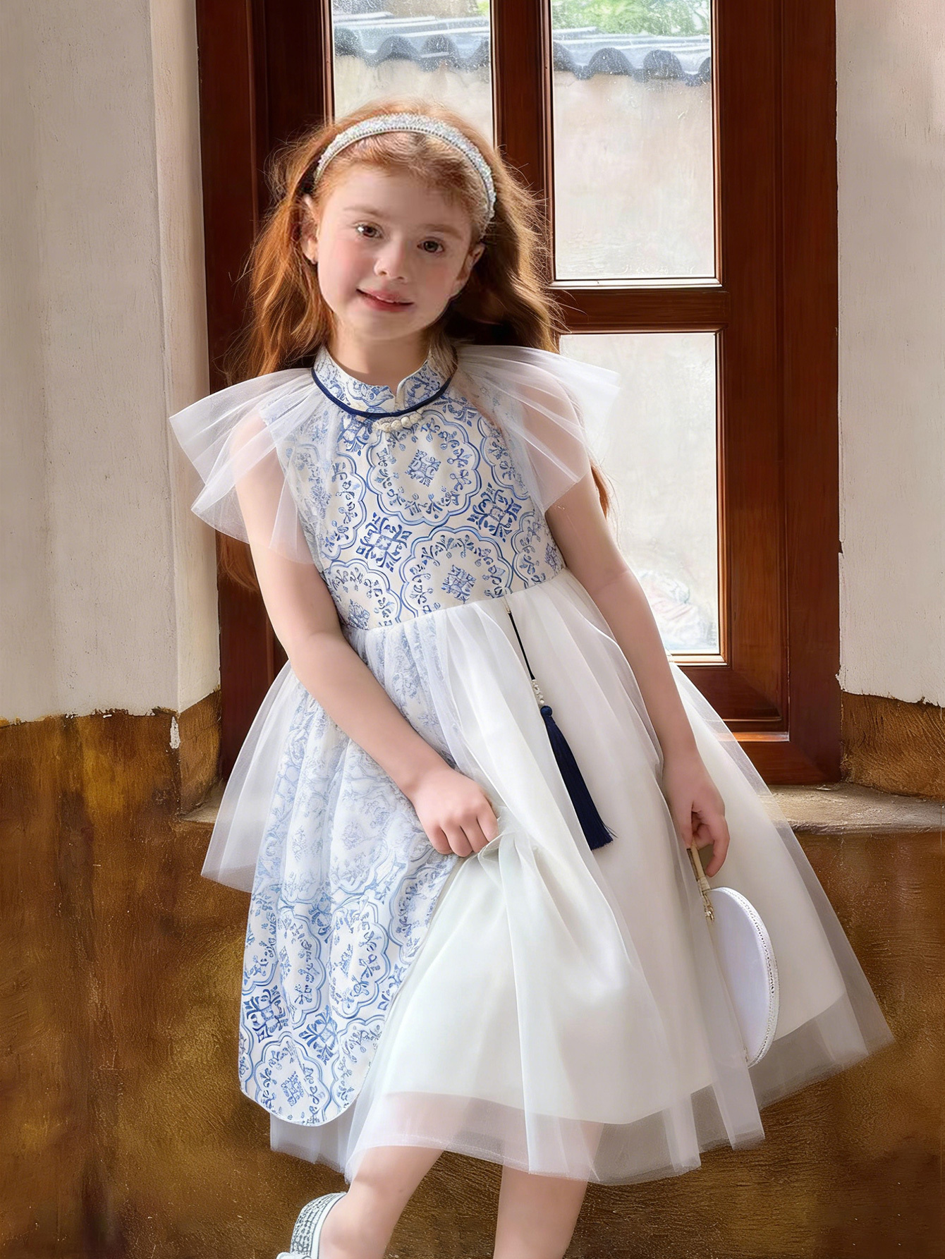 white christmas dresses Classic Long Sleeve Night Gown White Night dress for girls main image 0