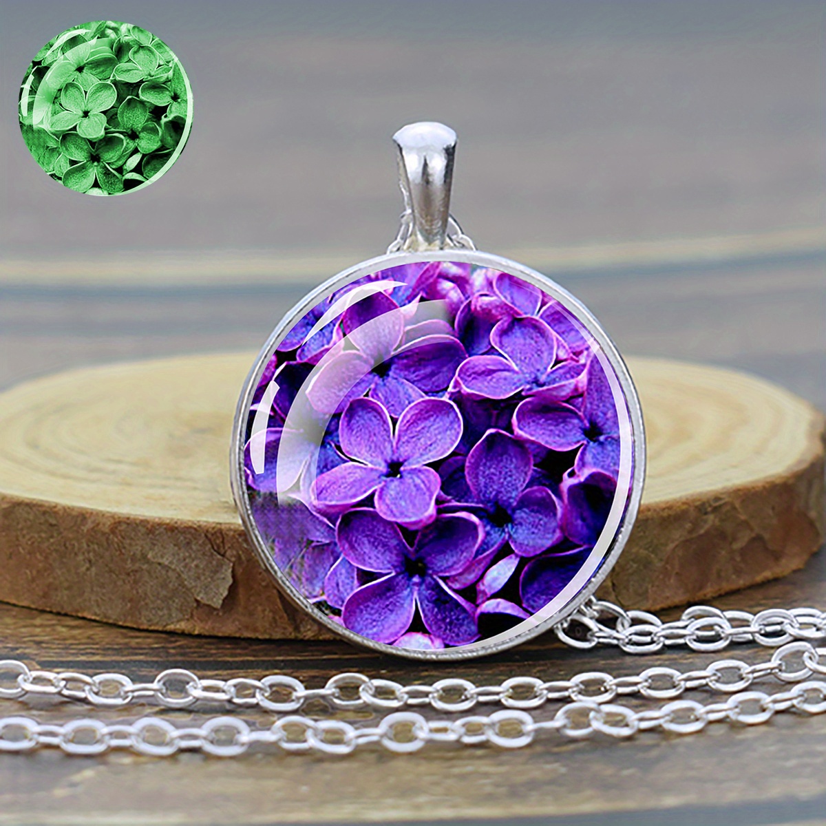 Luminous Flower Necklace with Daisy & Cherry Blossom Pendant, Gift for Her
