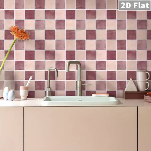 10/20 stück 2d flache quadratische selbstklebende pvc wandaufkleber, pvc material, 7.87 x 7.87 zoll, ultradünn und leicht, wasserdicht, zuschneidbar, abziehen und aufkleben, einfache installation, für küche, badezimmer, wohnzimmer, schlafzimmer, wohnmobil, .