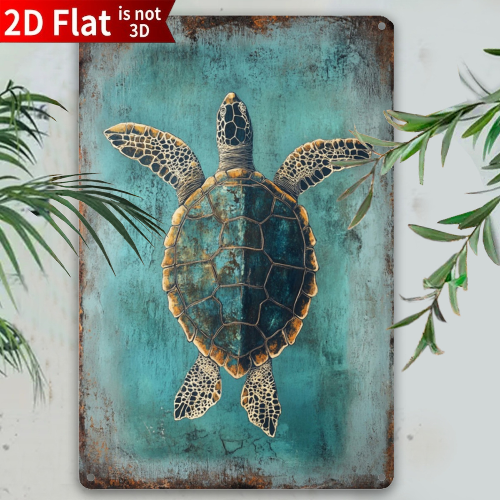 TEMU 2D Plat, 1- Retro Schildpad Houten Wanddecoratie - "Zeilen op Zee" Bord, Geschikt voor Thuis, Kantoor, Studeerkamer, Bar, Café, Tuin, Boerderij