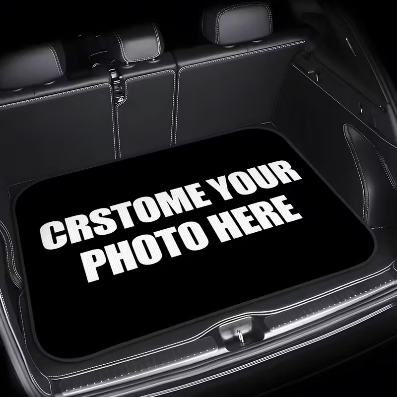TEMU 1pc Alfombrilla Personalizable para Maletero con Impresión de Foto, Adecuada para Sedanes, SUVs y Camionetas. Diseño Elegante, Fácil de Limpiar,