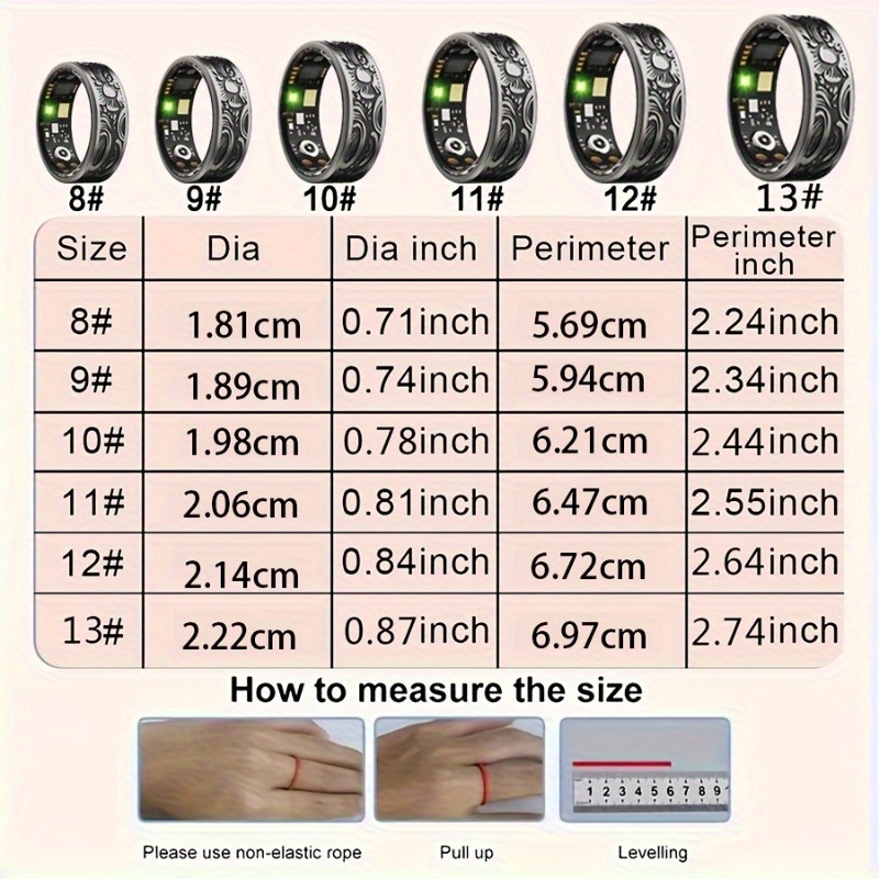   w9 retro smart ring stainless steel ip68 3 sports   step distance   sleep monitoring compatible with   for iphone perfect gift for holidays birthdays fitness tracking sleek metallic   durable band Product details 6