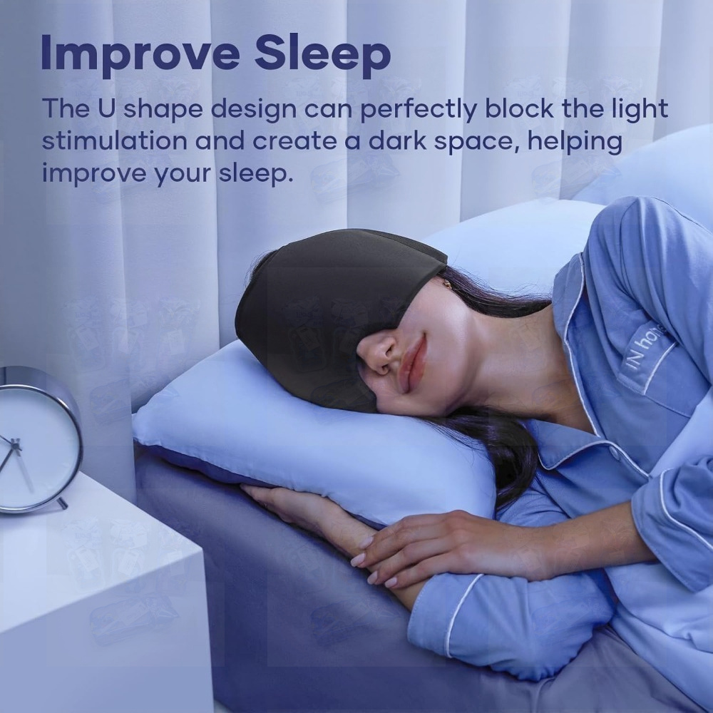 reusable gel cooling   long lasting ice pack for tension migraine puffy eyes   polyester design comfortable sleep aid accessory stylish   with integrated gel         3