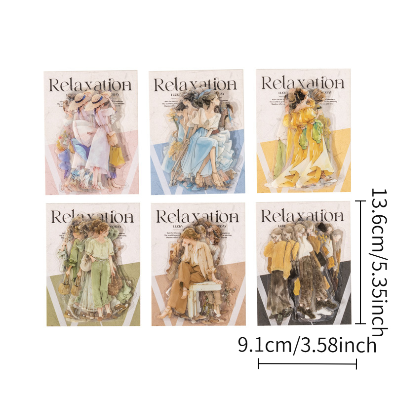 120pcs High Quality Figure Stickers(6 Styles), Outfit Journal& Diy Self-adhesive Supplies