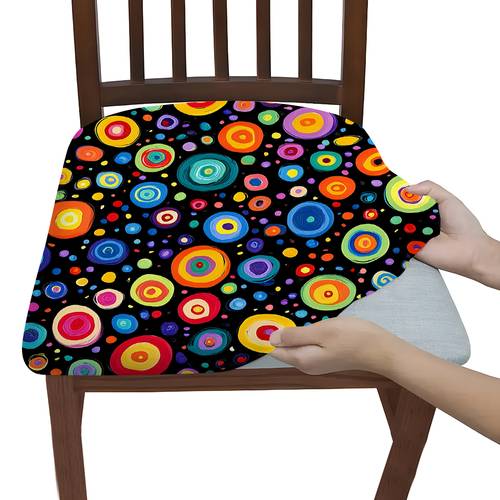 item picture jit2pcs 4pcs 6pcs chair cushion cover with colorful pattern printed comfortable seat cover suitable for home kitchen dining room living room chairs universal
