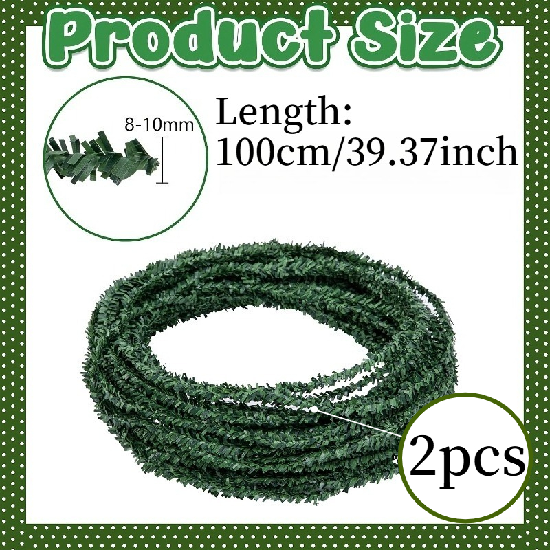 TEMU 2 Rolls Of Christmas Artificial Pine Tree String Wreath, Flexible Christmas Green Plant Rope Wreath, Adjustable Pine Branch Twist Rope, Suitable