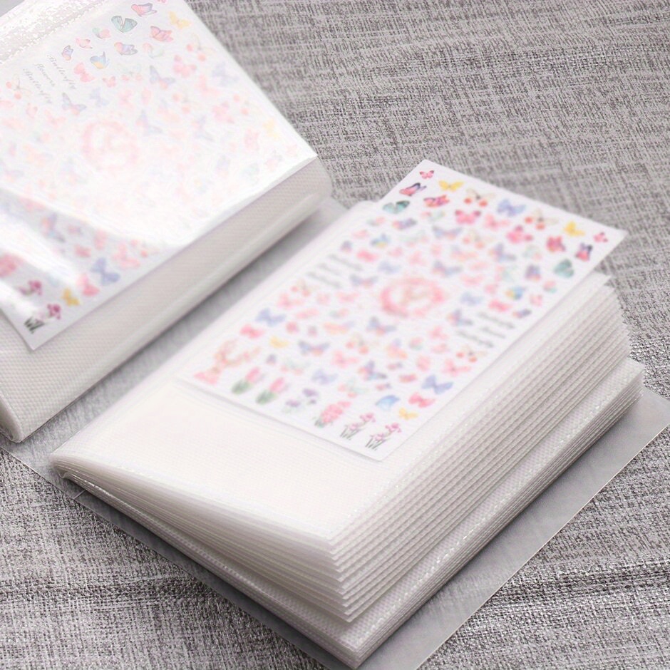 TEMU 100 Slots Empty Nail Art Stickers Storage Book Nail Art Decals Collecting Album Empty Display Book Collecting Holder Binder Book Tools