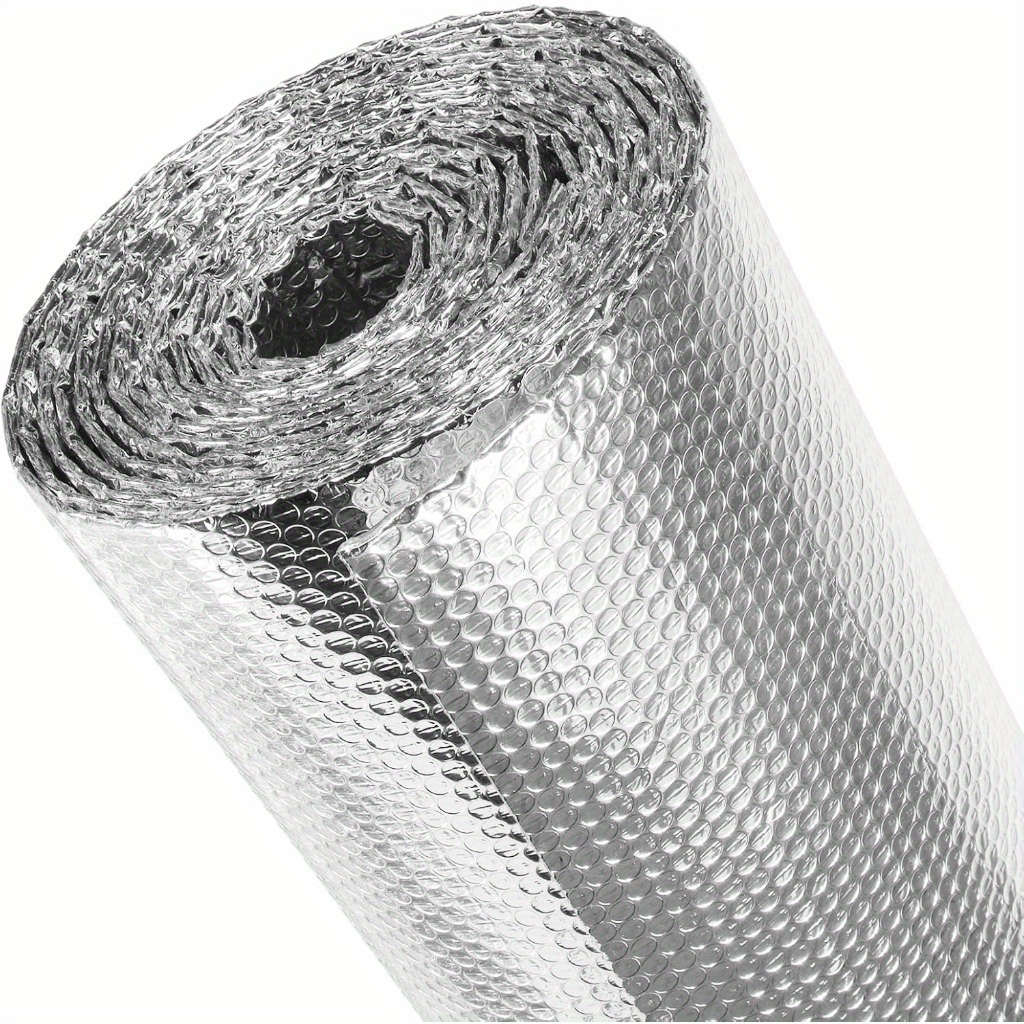 1 Rolle Aluminium Reflektierende Folie Isoliermaterial, Doppelblasenschutz Für Wohnmobilfenster Wetterfestigkeit, Strahlungsschutzrollen Mit Verschiedenen Spezifikationen Verfügbar, Fensterisolierung