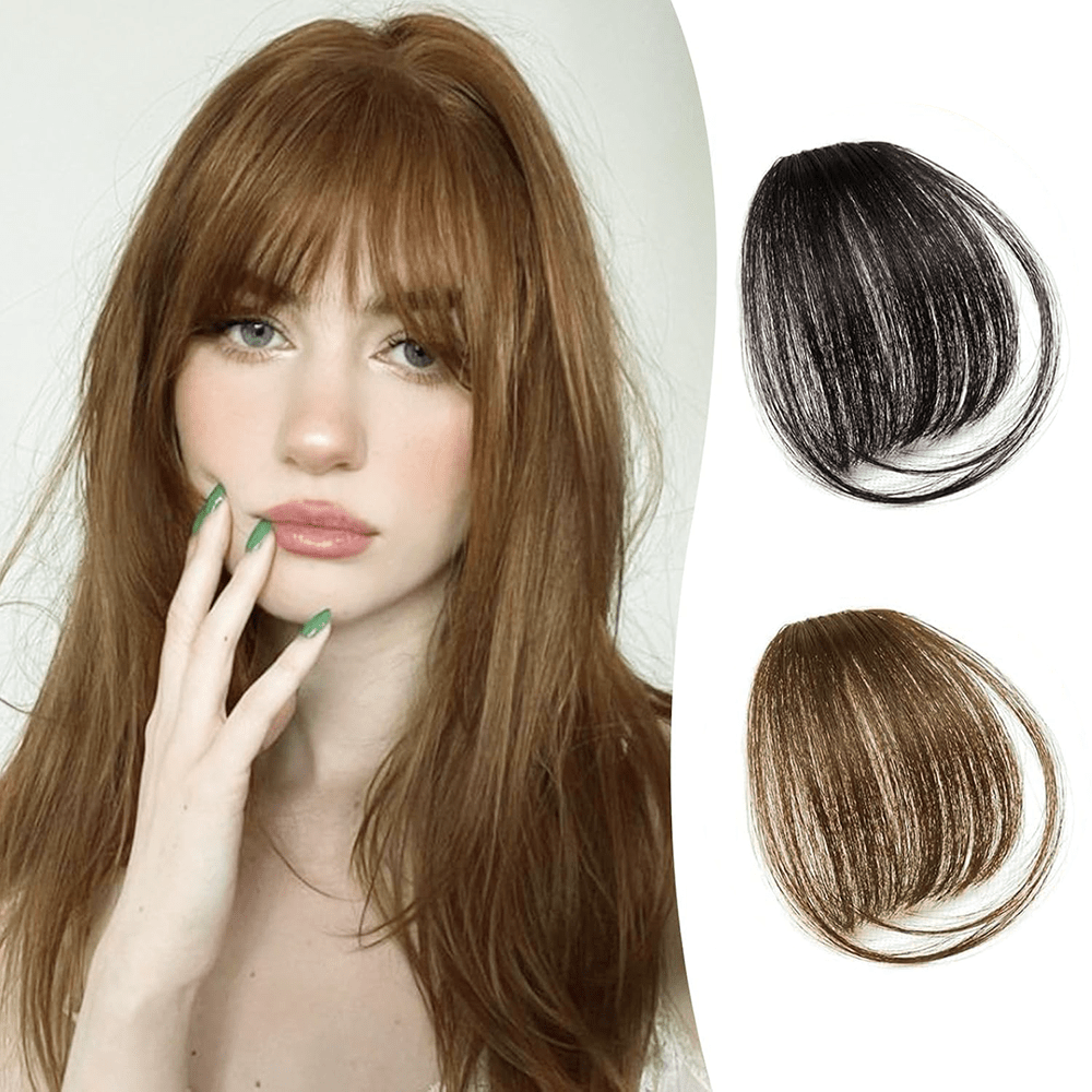 clip in bangs human hair wispy bangs clip in hair extensions  display picture 1