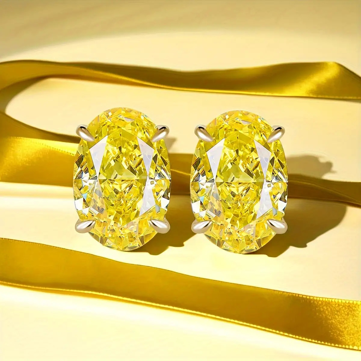 Women's S925 Sterling Silver Oval Stud Earrings
