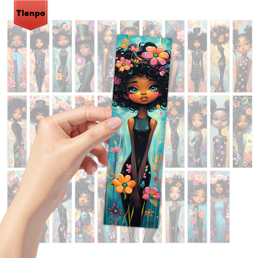 TEMU 32pcs Bookmarks, Black Quirky Girl Style Fun Book Design, Suitable For Clubs , Insert Tracking