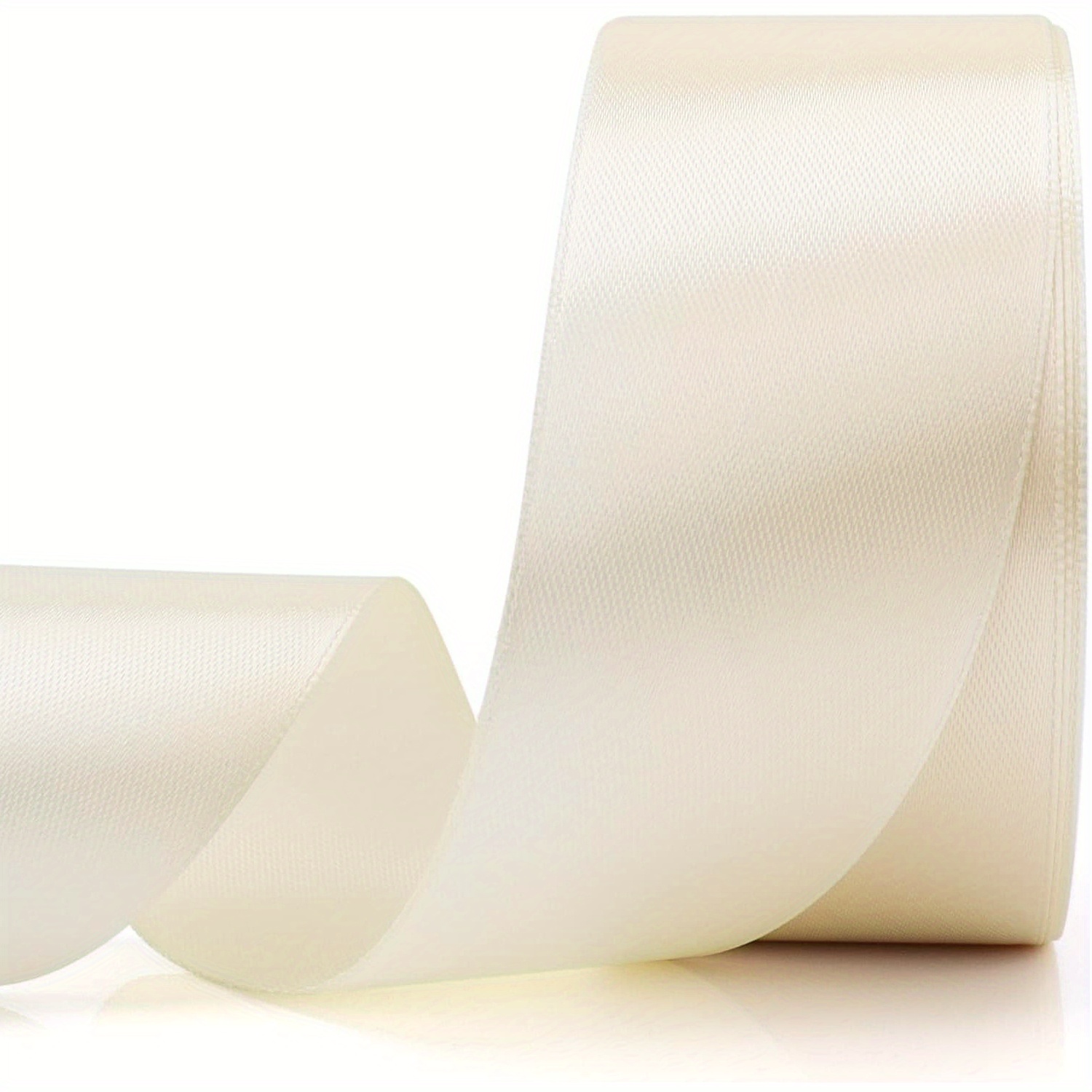 Image of 25 Yard Ivory Ribbon 1-1/2 Inches 25 Yards, Cream Ribbon Used For Gift Wrapping, Floral Arrangements, Crafts, Christmas, Wedding Parties, Bows, Eternal Flowers, Sewing Projects