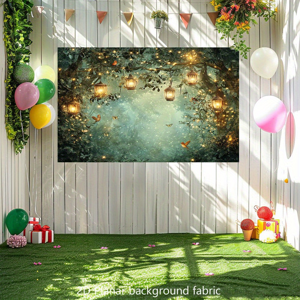 Magic Forest Night Scene Luminous Tapestry Wall Art Decoration_voghion.com