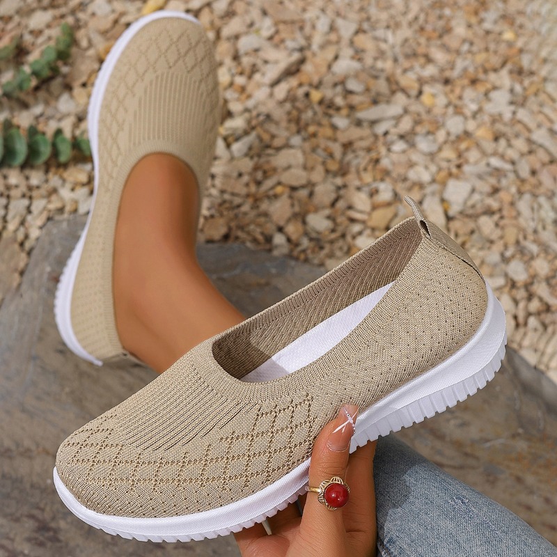 womens lightweight breathable woven sneakers solid color sock   sole   casual shoe made of hollow mesh material offering a lightweight and   option 3cm women shoes