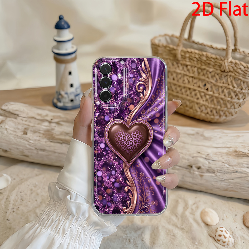 item picture phone case 2d flat   love heart phone case for samsung galaxy a03s a05s a06 a07 a13 a14 a15 a16 a17 a22 a23 a24 a25 a26 a32 a34 a35 a36 a37 a52 a53 a54 a55 a56 a57 s21 ultra s22 plus s23 s24 fe s25 s26 transparent anti fall full  