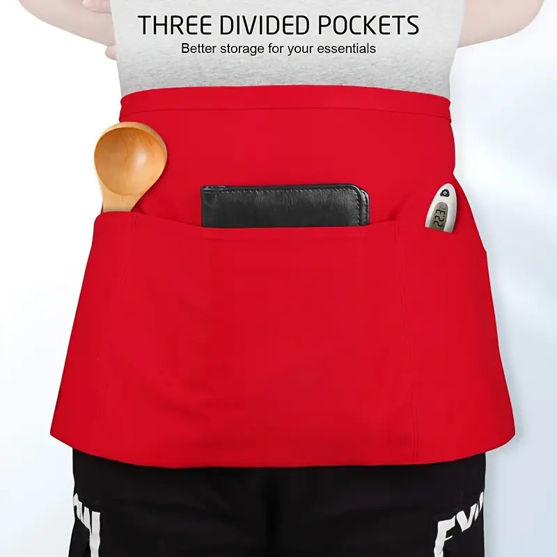 TEMU Grembiule in poliestere con logo personalizzato stile per barbecue cucina cameriere abbigliamento da lavoro stile corto