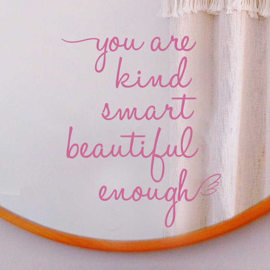 Inspirational Quotes Mirror Stickers, Removable Peel and Stick Decal