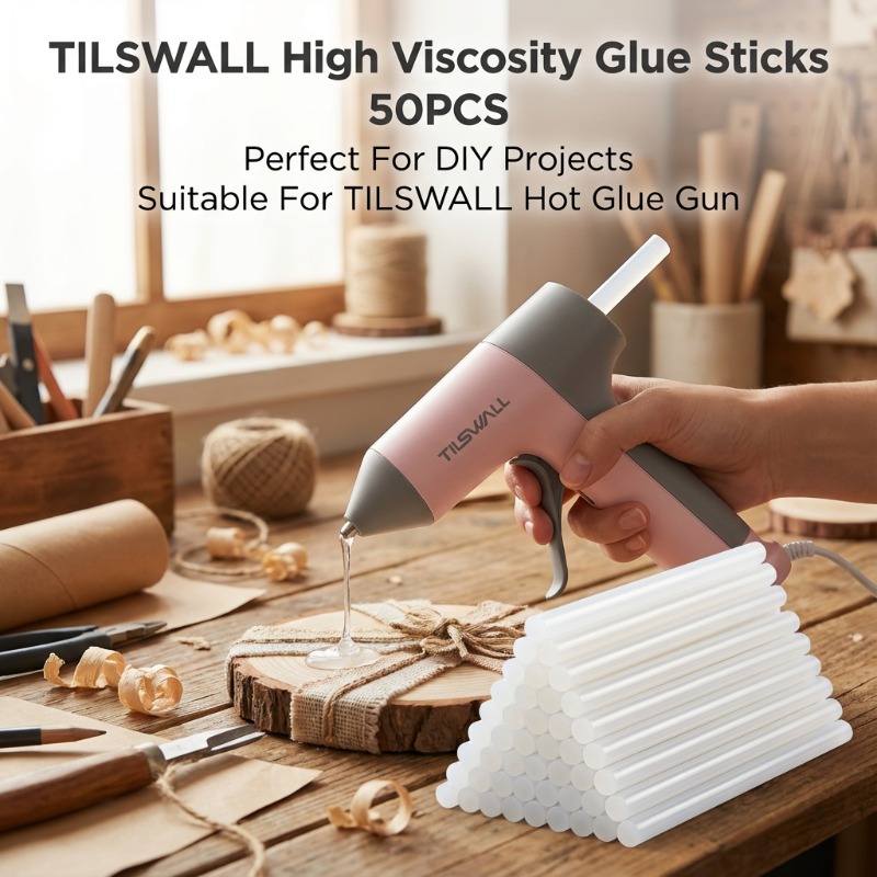 E-shop [50/100/200 Stifte | Ultra-Transparent und Langlebig] Tilswall Heißklebestifte 7mm Professionelle Heißklebepistole Begleitprodukt. Starke