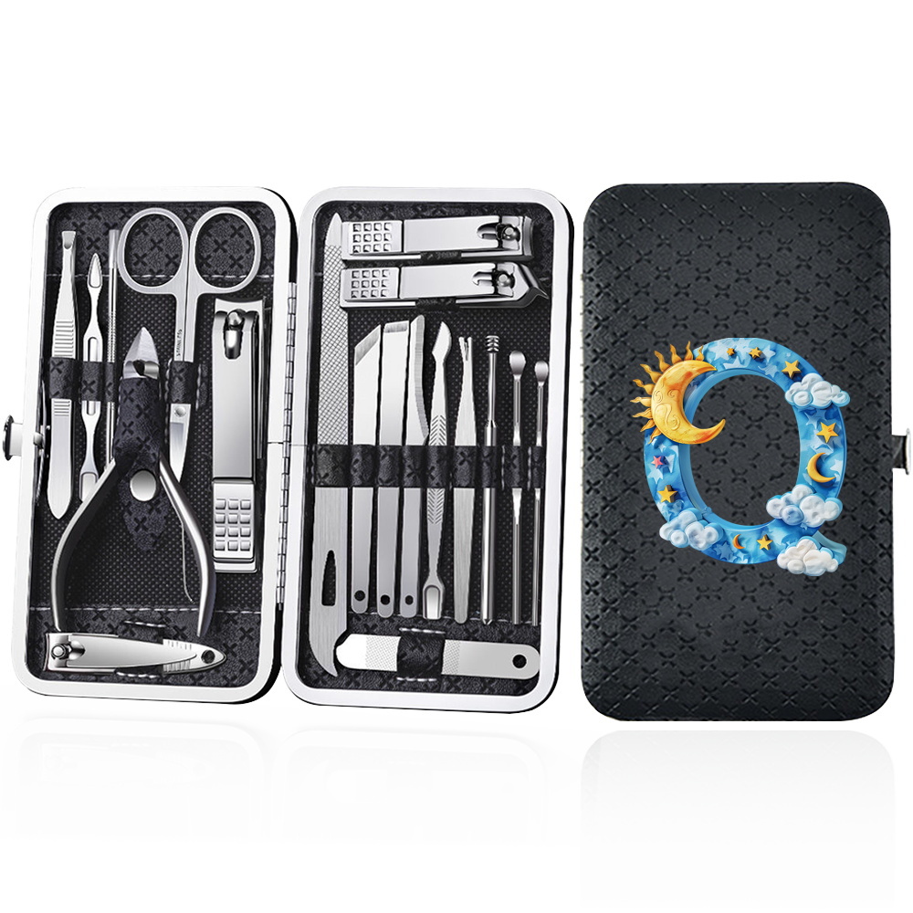19pcs Portable Nail Clipper Set with Storage Box