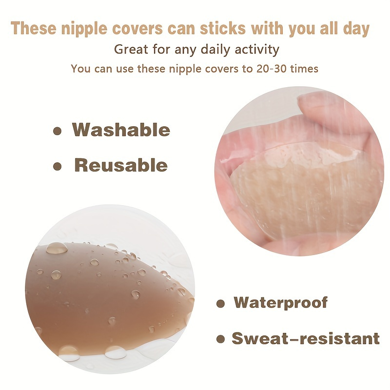 2/4pcs Adesivo de Silicone Sólido para Seios Autoadesivo 8