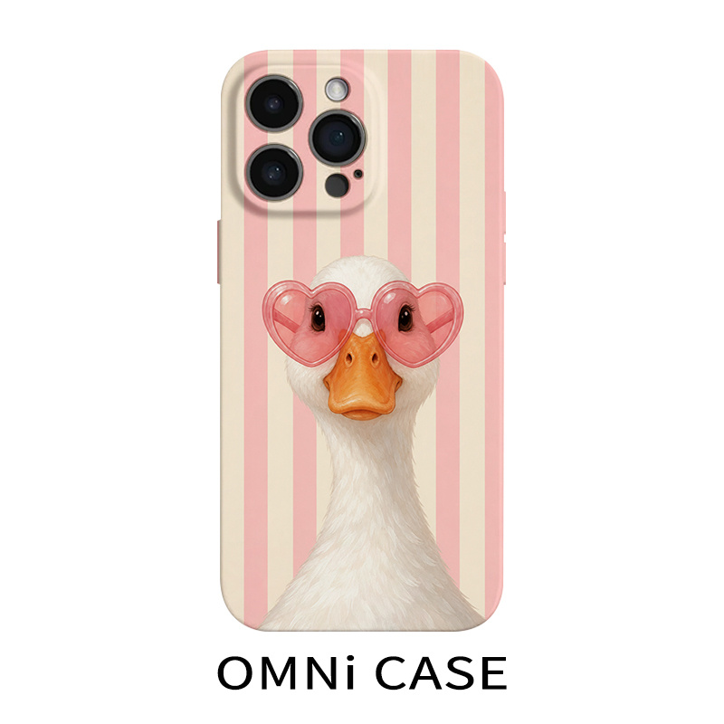 TEMU Phone Case - Love Cute Duck Film Hard Case Suitable For Iphone 17 16 15 14 13 12 11 Pro 15 14 Plus 17 Coverage Anti-drop Fashion Easy Unisex