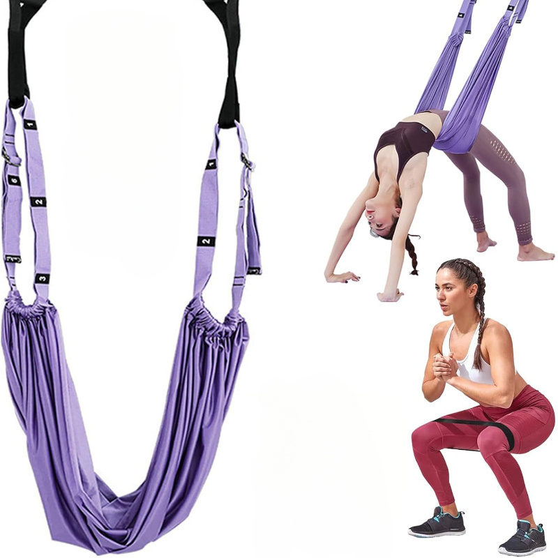 

Yoga Stretch Belt For Women - Ideal For Fitness, Dance, Ballet & Gymnastics Training - Polyester, Purple